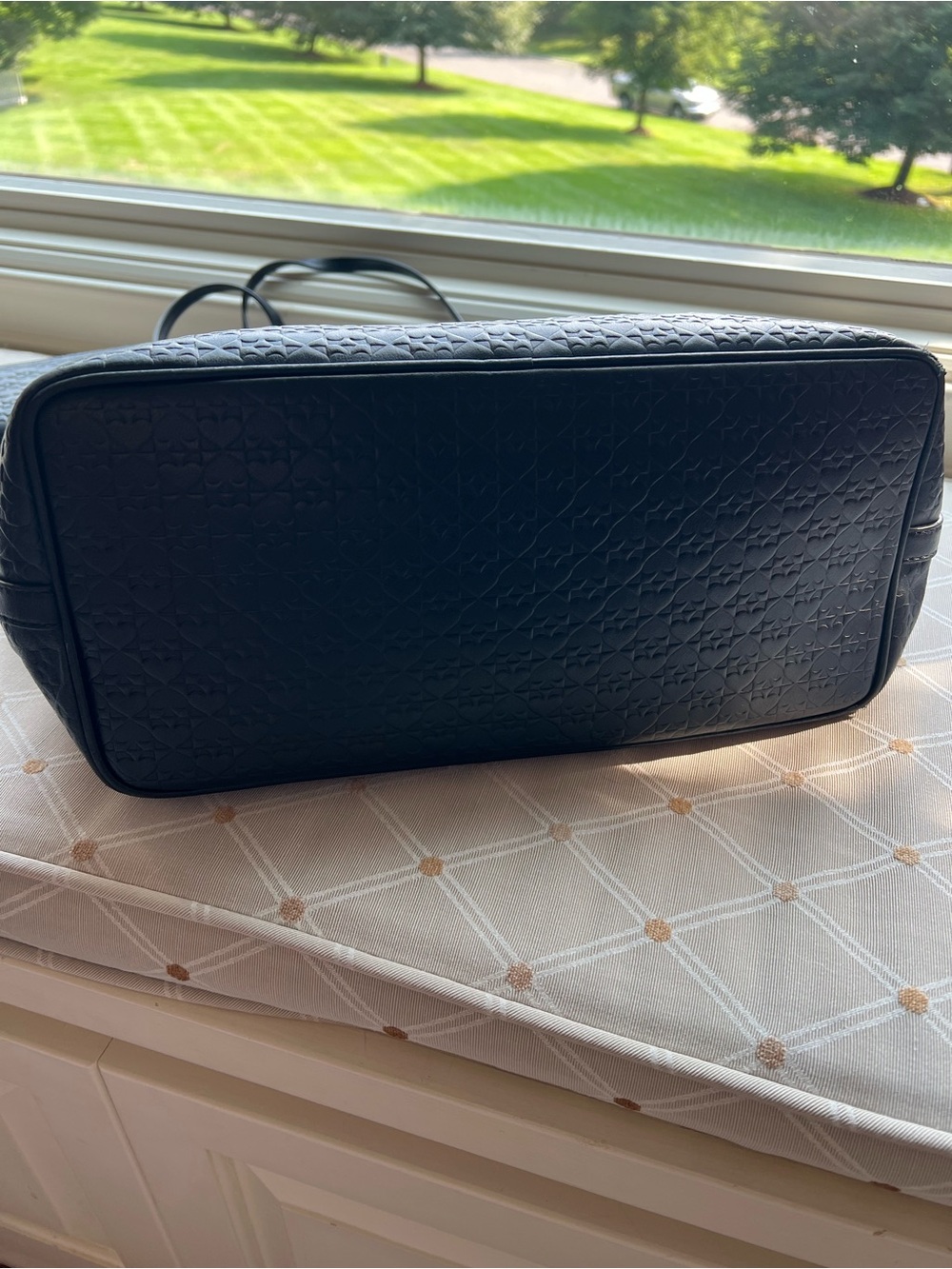 Kate Spade Black Embossed Spade & Heart Tote & Matching Wallet Set - Picture 4 of 8